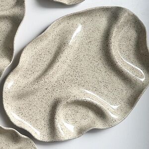 $180 Ceramic Speckled Cream Serving Platter by Alicja